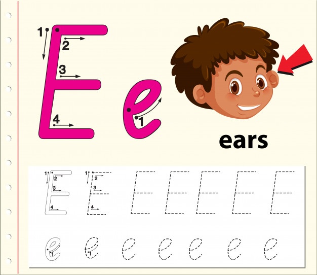 آموزش حرف E به کودکان با مثال